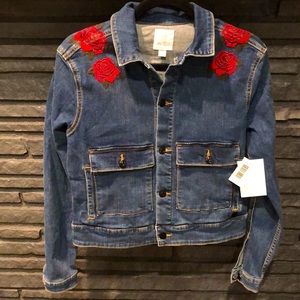 Lularoe Denim Jean Kenny Rose Jacket NWT